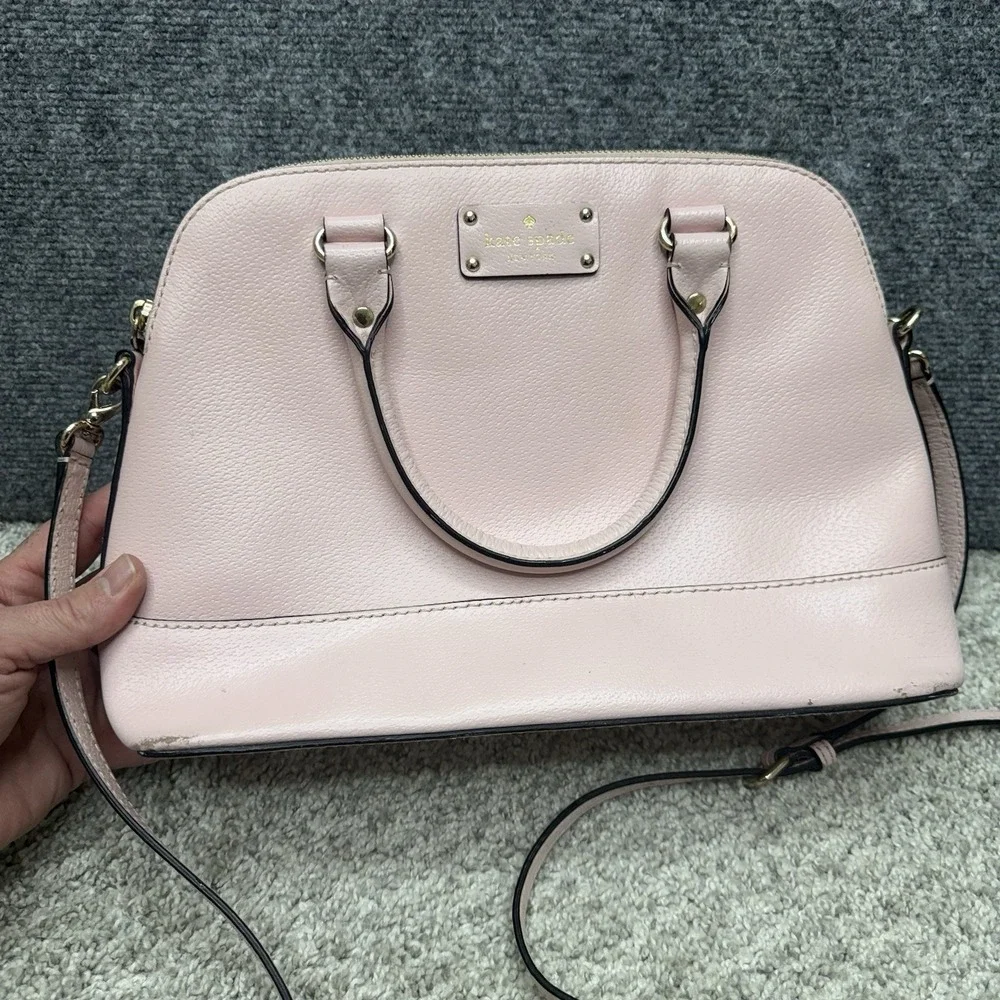 Kate Spade New York pink Satchel handbag purse detachable crossbody w/ wear‎
